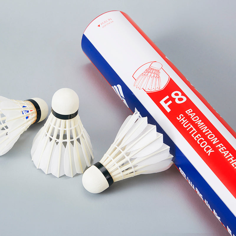 Ling Mei 12 PCS F8 Badminton Goose Feather Badminton Shuttlecock