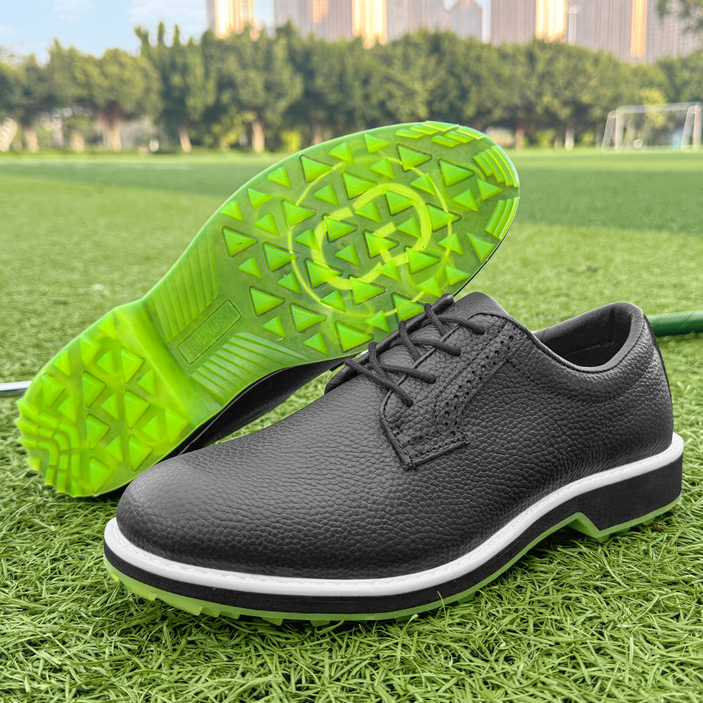 KSOKGOF Professional Waterproof Golf Shoes Outdoor Spiked Golf Footwear Unisex for Men &amp; Women, Black G8005