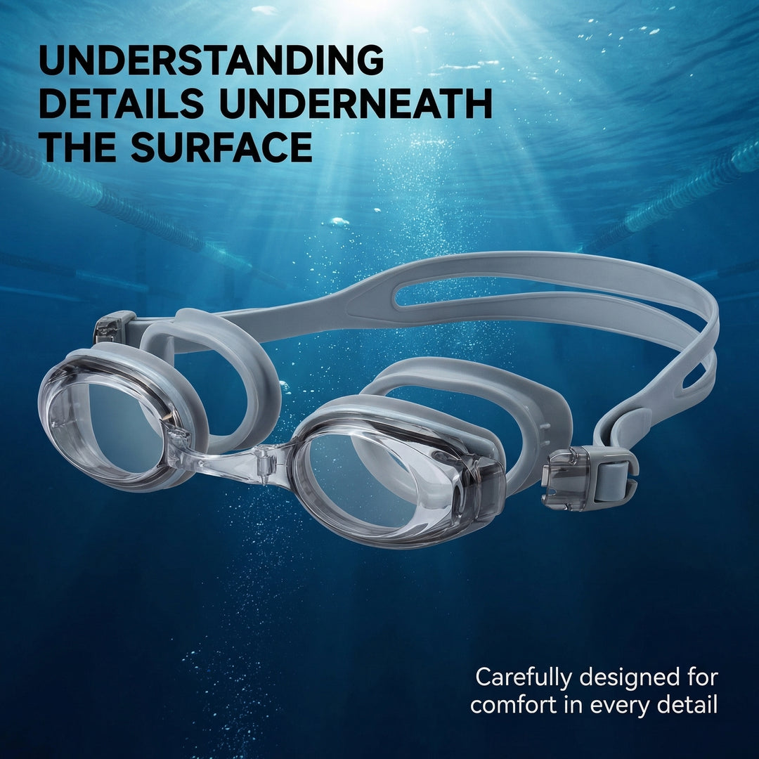 SPP HD Anti-Fog Swim Goggles with Double Silicone Strap, Adjustable, Leak-Proof &amp; UV Protection G1100