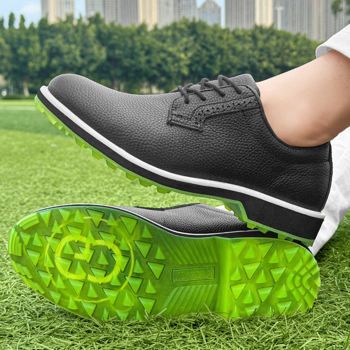 KSOKGOF Professional Waterproof Golf Shoes Outdoor Spiked Golf Footwear Unisex for Men &amp; Women, Black G8005