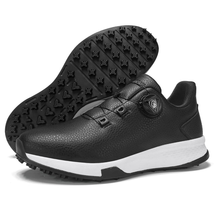 KSOKGOF Universal Golf Shoes for Men and Women, Comfortable Golf Sneakers with Strong Grip, Outstanding Traction &amp; Superior Stability, Black G8001