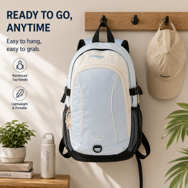 KAWASAKI Backpack Blue Large Capacity Sports Backpack for Badminton Travel K1G00-C8240