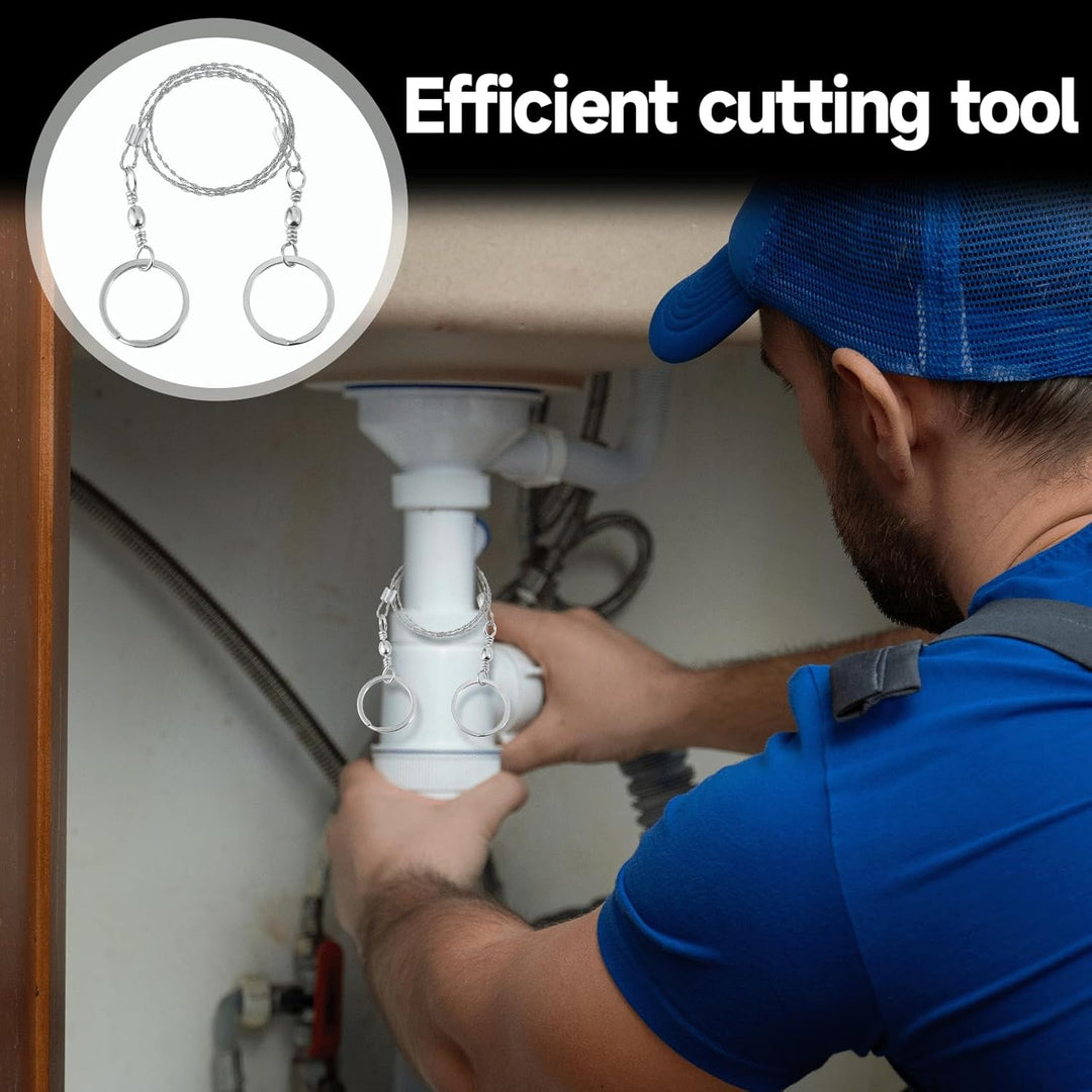 Portable Loop Survival Wire Saw - 4-Strand Steel Chain Saw for Outdoor Emergency (OPP Packaged)