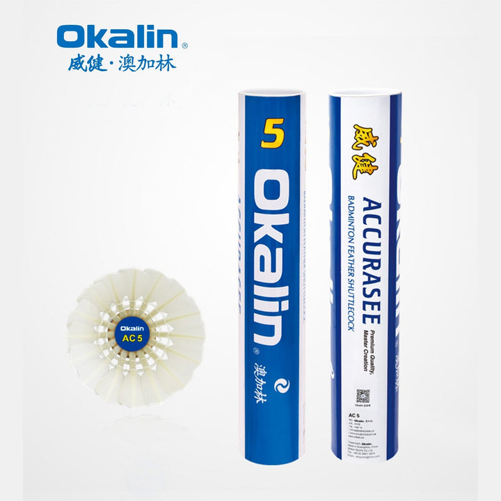 OKALIN 12 PCS AC-5 Badminton Duck Feather Badminton Shuttlecock