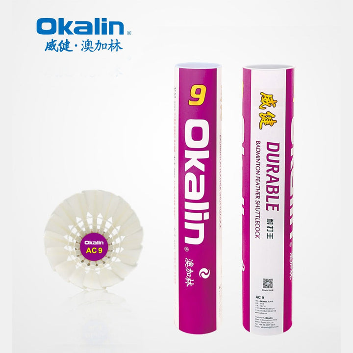 OKALIN 12 PCS AC-9 Badminton Goose Feather Badminton Shuttlecock