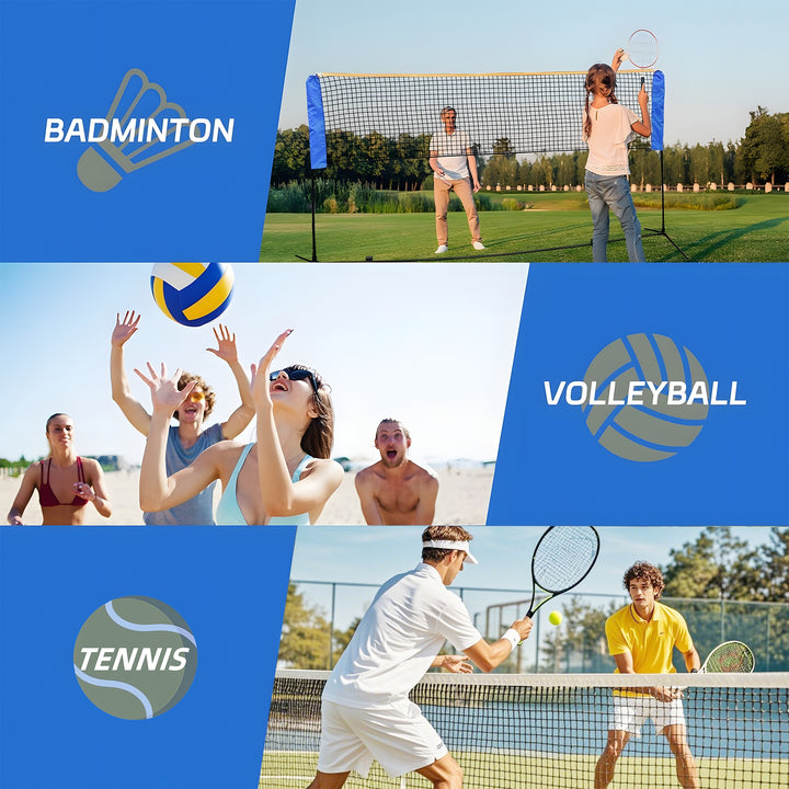 SPPHONEIX Portable Volleyball Badminton Tennis Net With Frame