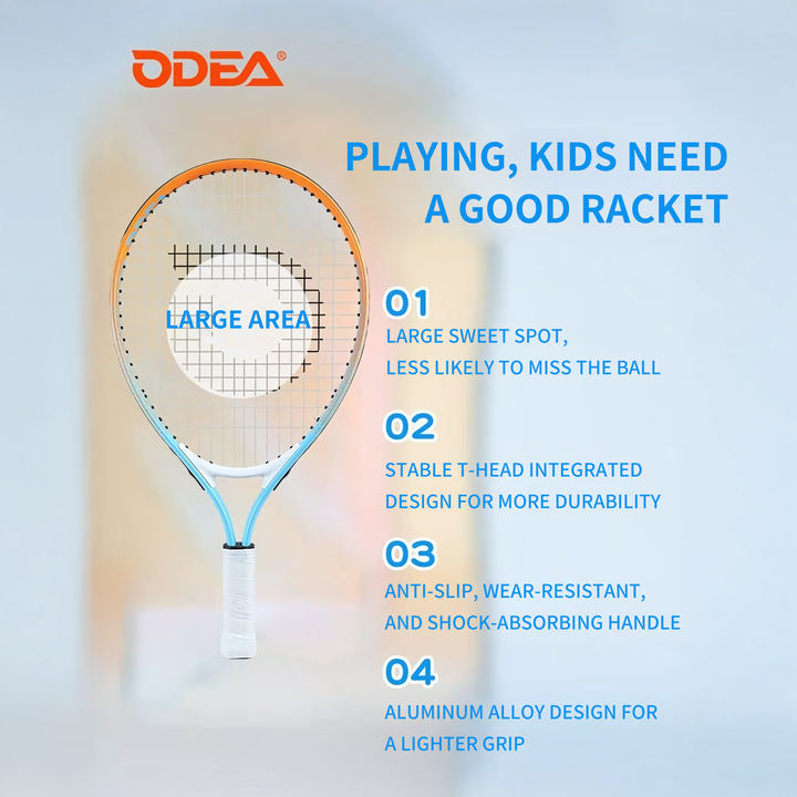 ODEA Junior Tennis Racquet Children Tennis Racket Light Kid Racket With Bag 17-25inch