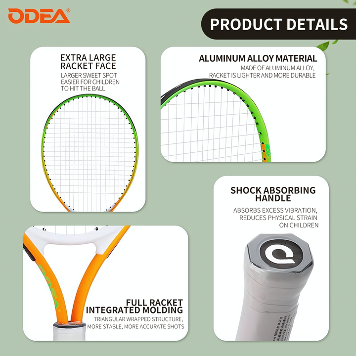 ODEA Junior Tennis Racquet Children Tennis Racket Light Kid Racket With Bag 17-25inch