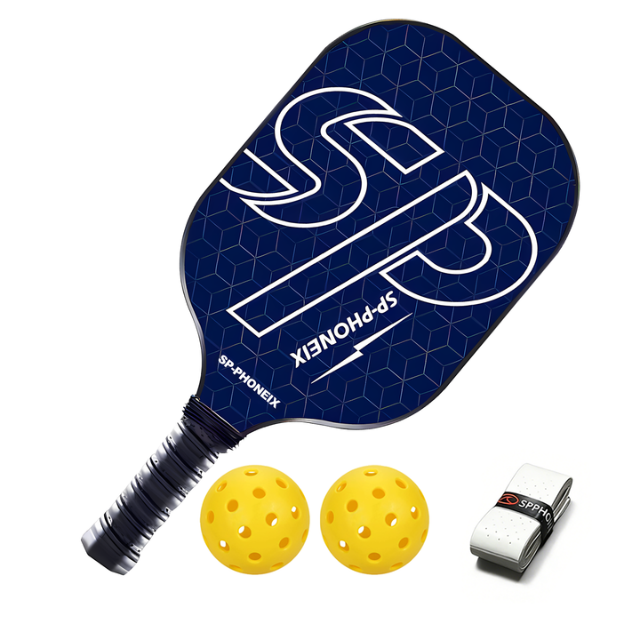 SPP Pickleball Paddles Set, 1 Paddle with 2 Pickle Balls, 1 Grip, Durable &amp;amp; Lightweight Racket for Beginners