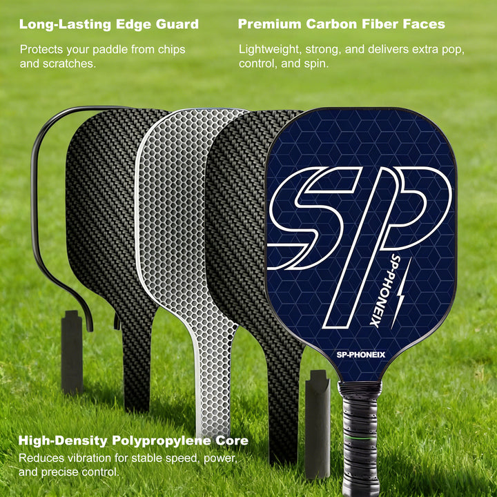 SPP Pickleball Paddles Set, 1 Paddle with 2 Pickle Balls, 1 Grip, Durable &amp;amp; Lightweight Racket for Beginners