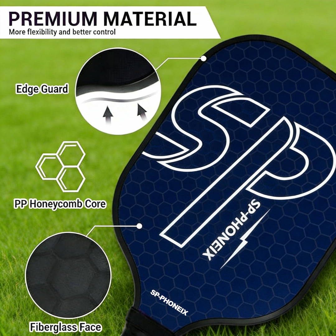 SPP Pickleball Paddles Set, 1 Paddle with 2 Pickle Balls, 1 Grip, Durable &amp;amp; Lightweight Racket for Beginners