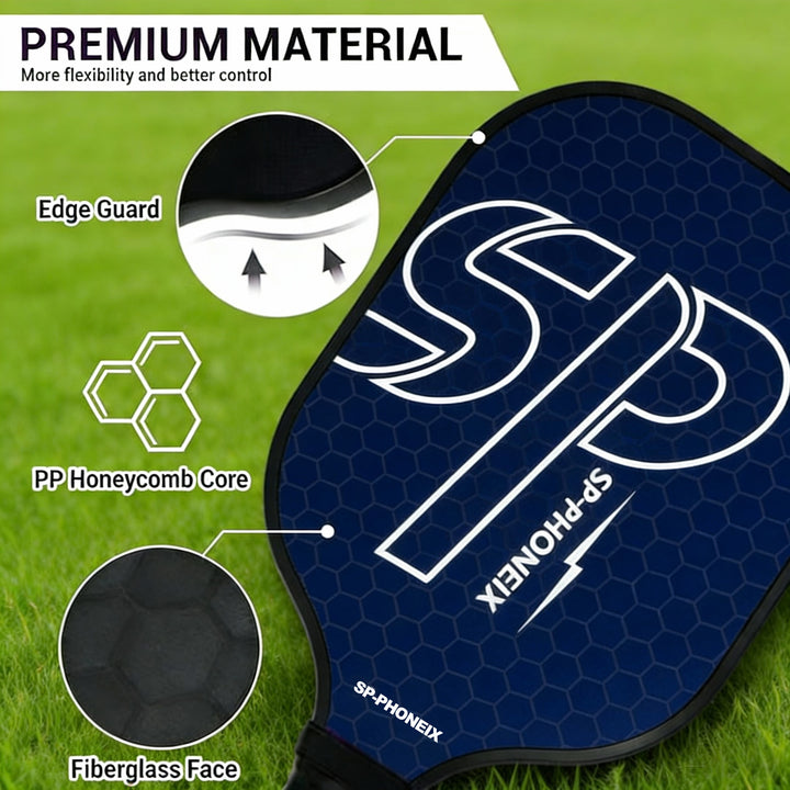 SPP Pickleball Paddles Set, 1 Paddle with 2 Pickle Balls, 1 Grip, Durable &amp;amp; Lightweight Racket for Beginners