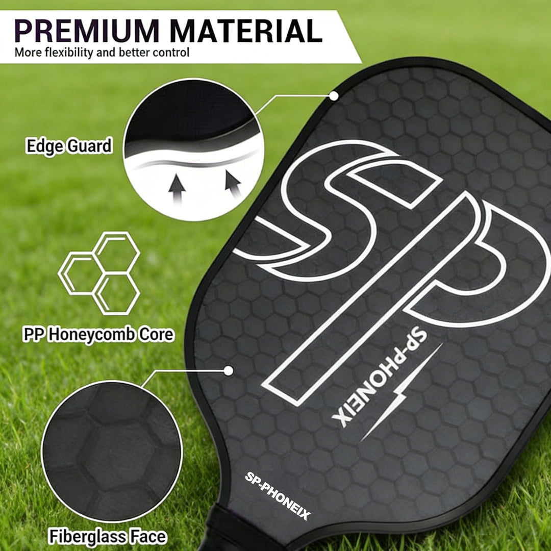 SPP Pickleball Paddles Set, 1 Paddle with 2 Pickle Balls, 1 Grip, Durable &amp;amp; Lightweight Racket for Beginners