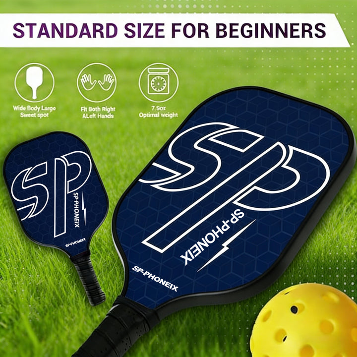 SPP Pickleball Paddles Set, 1 Paddle with 2 Pickle Balls, 1 Grip, Durable &amp;amp; Lightweight Racket for Beginners