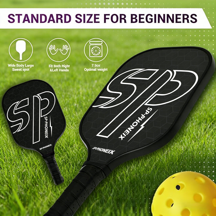SPP Pickleball Paddles Set, 1 Paddle with 2 Pickle Balls, 1 Grip, Durable &amp;amp; Lightweight Racket for Beginners