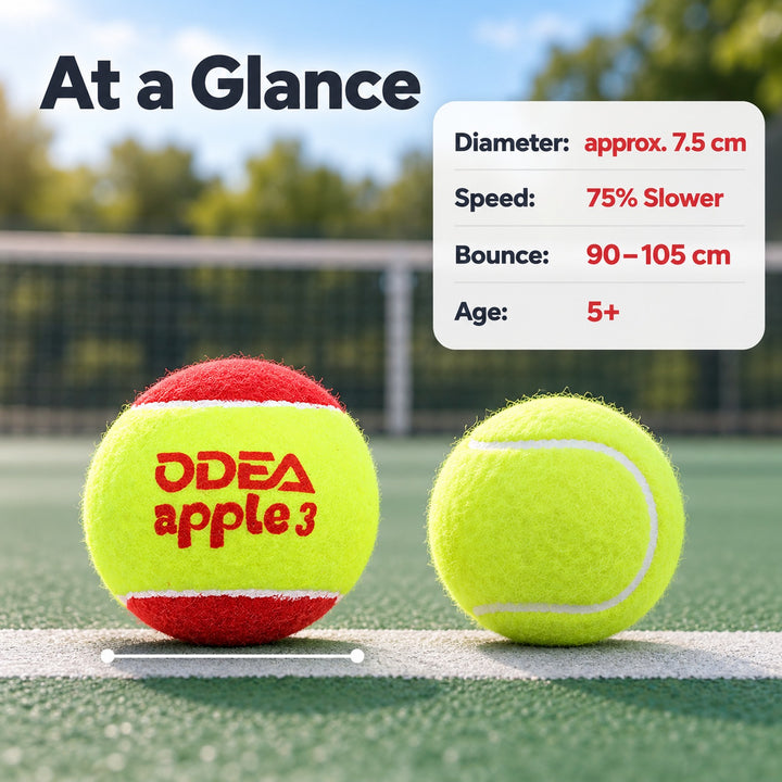 ODEA Stage 3 RED 48 PCS Children Beginners Tennis Balls Low Compression Slower Speed
