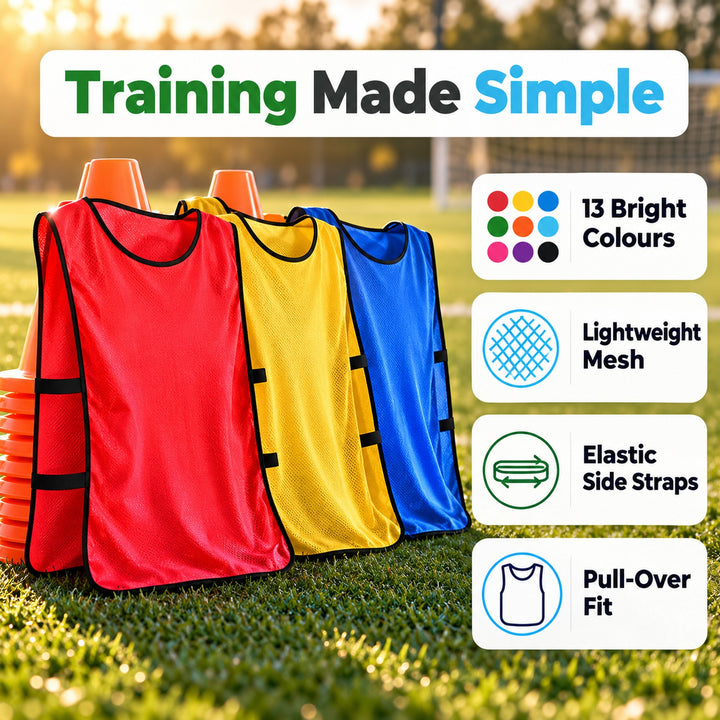 SPPHONEIX Team Training Sports Bibs Vests Soccer Basketball Football Rugby Netball Cricket Various team sports