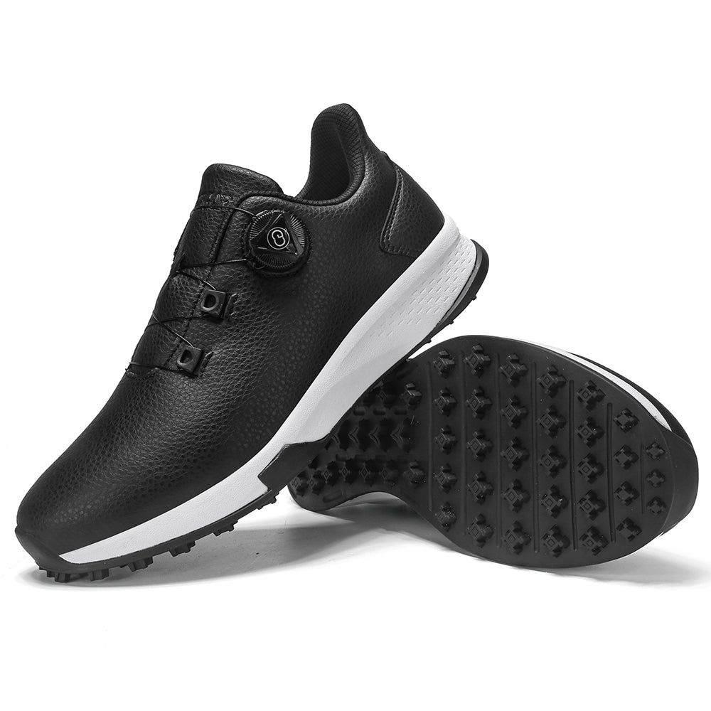 KSOKGOF Universal Golf Shoes for Men and Women, Comfortable Golf Sneakers with Strong Grip, Outstanding Traction &amp; Superior Stability, Black G8001