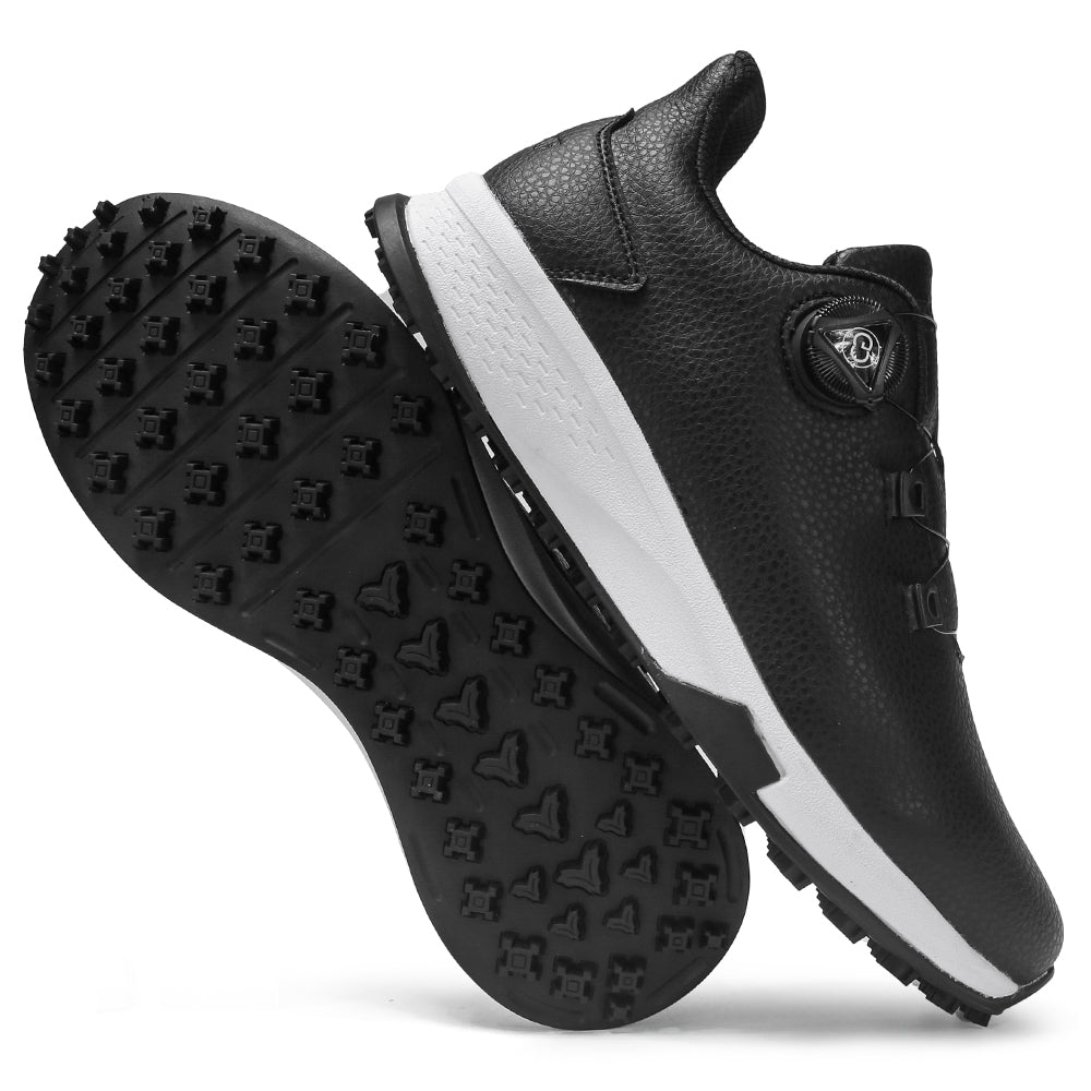 KSOKGOF Universal Golf Shoes for Men and Women, Comfortable Golf Sneakers with Strong Grip, Outstanding Traction &amp; Superior Stability, Black G8001