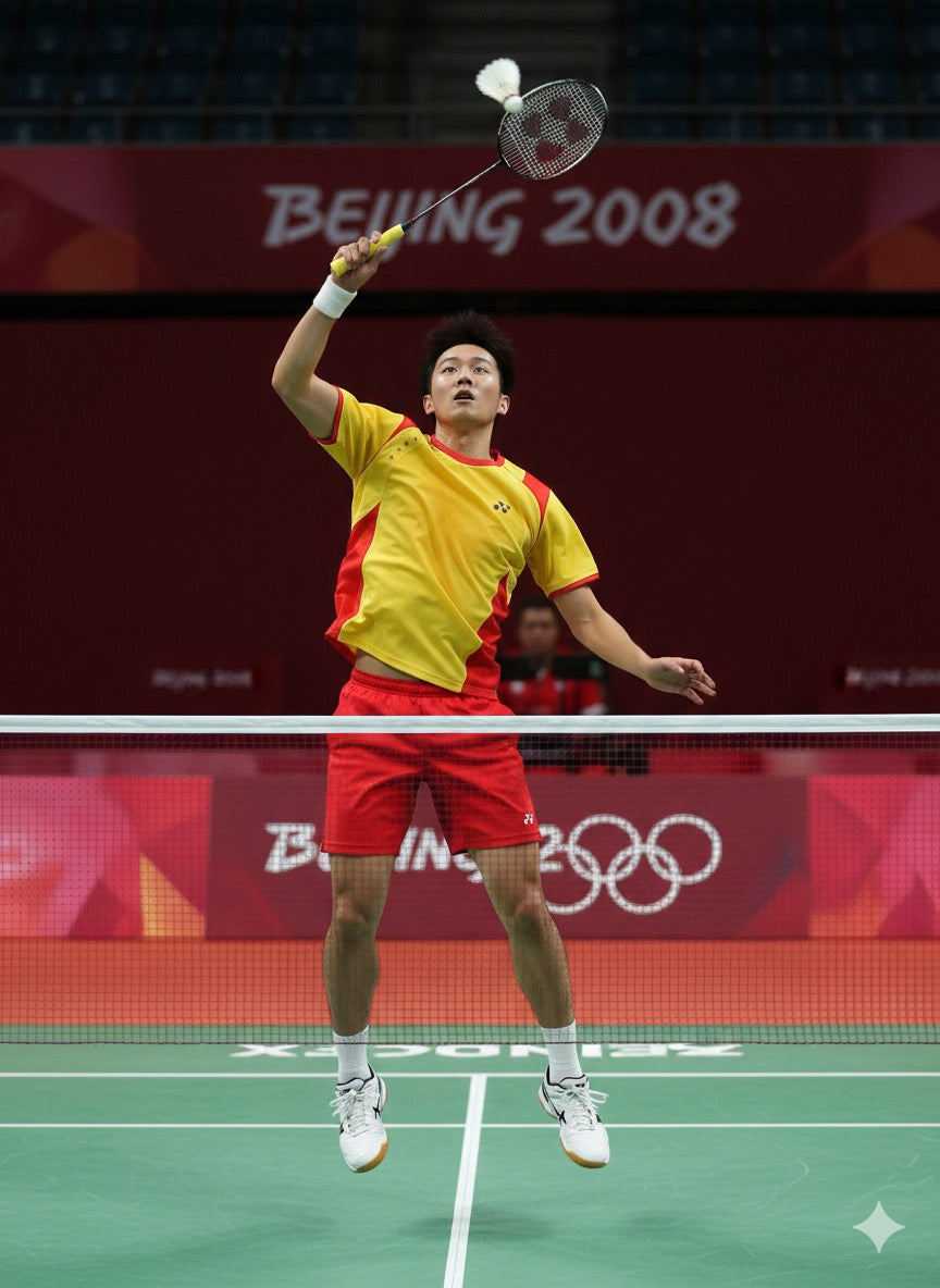 YONEX Man's Badminton Sport short sleeve BO-71C Beijing 2008 Olympic Games Competition Attire (ANTIQUES)