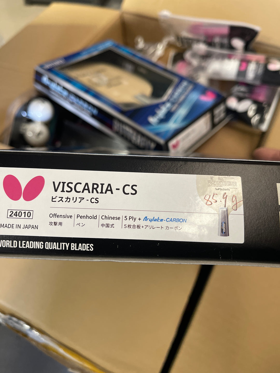 BUTTERFLY24010,30041 Arylate-Carbon Viscaria Table Tennis Blade Arylate-Carbon 5-Plywood