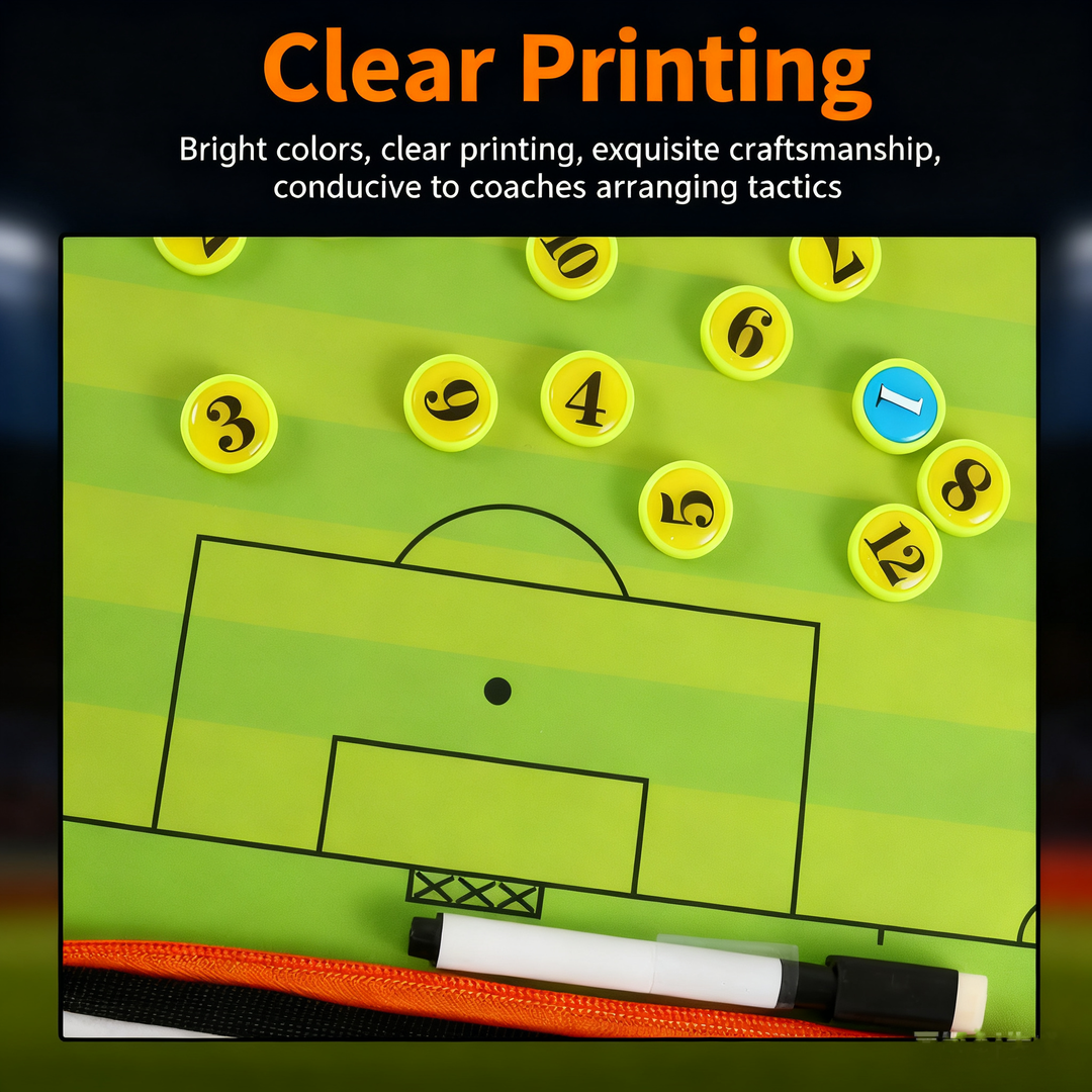 Magnetic Football Coaching Board – Zipper Leather, Portable, Foldable Design
