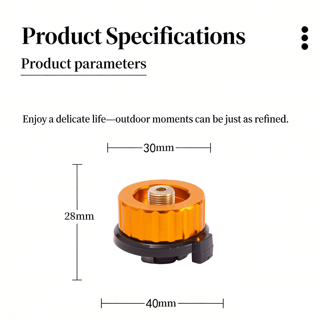 Aluminum Alloy Propane Tank Adapter - 1/5 Turn Lock Auto Shut-Off for Camping Stoves (Outdoor Use)