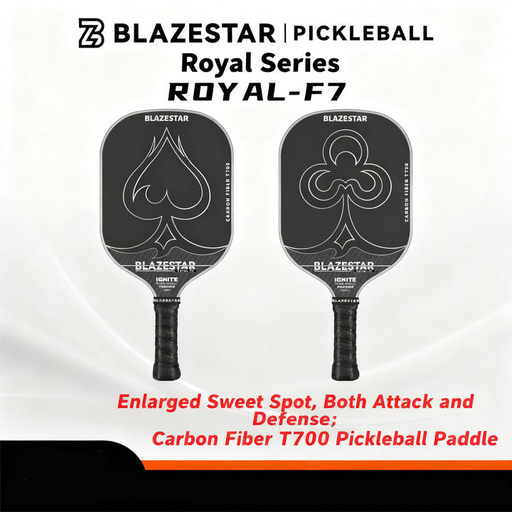 BLAZESTAR Professional ROYAL-F7 Pickleball Paddle T700 Carbon Fiber Matte Control Paddle