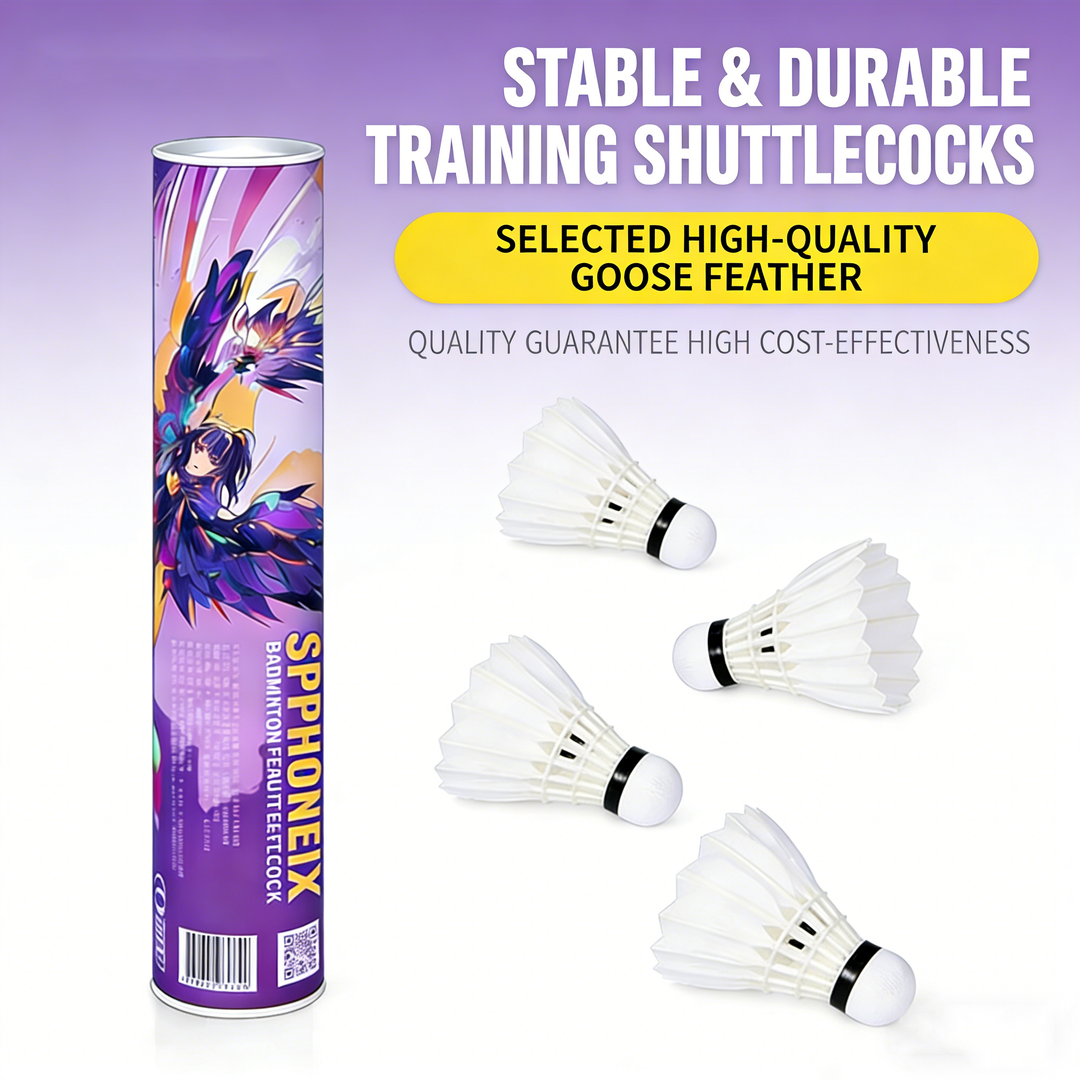 SPPHONEIX Purple Badminton Shuttlecocks Goose Feather Speed 78（Tournament LEVEL）