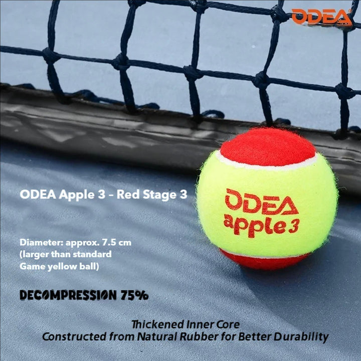 ODEA Stage 3 RED 48 PCS Children Beginners Tennis Balls Low Compression Slower Speed