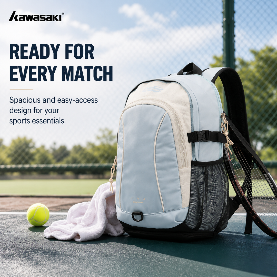 KAWASAKI Backpack Blue Large Capacity Sports Backpack for Badminton Travel K1G00-C8240