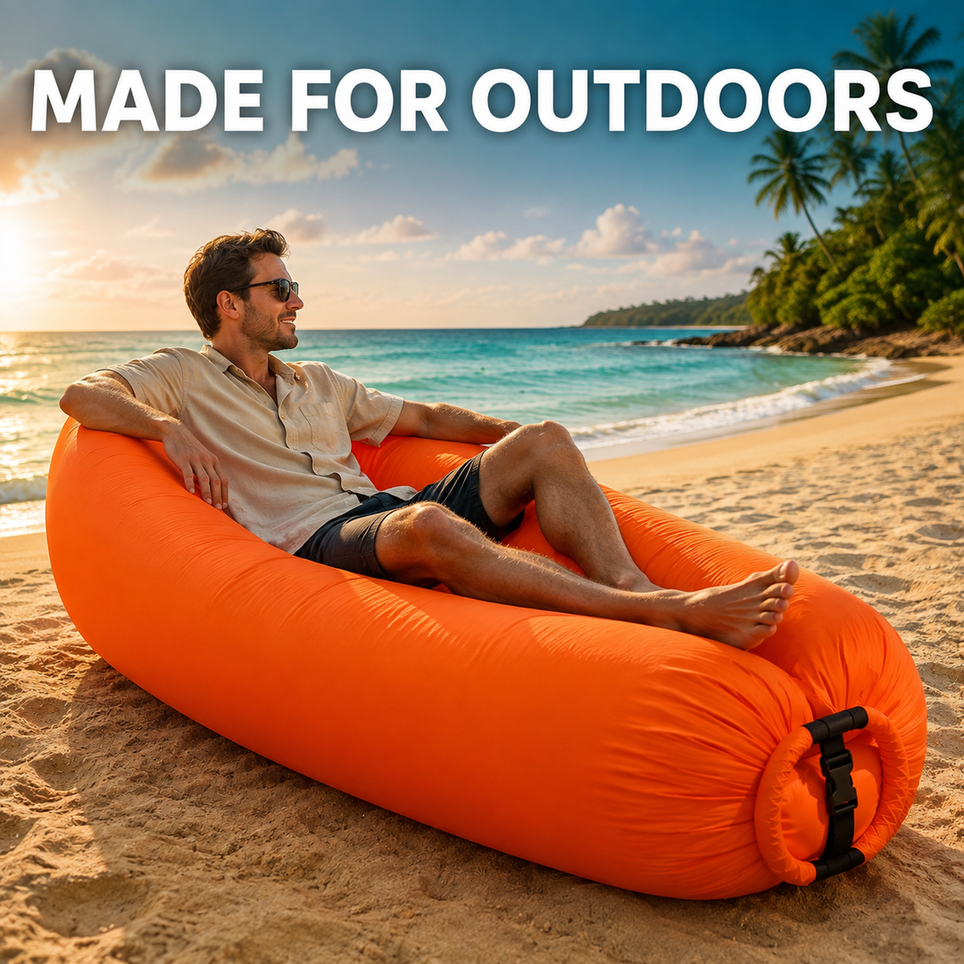 Portable Inflatable Air Sofa, No Pump Required Lightweight Air Lounger for Outdoor Camping Beach Park
