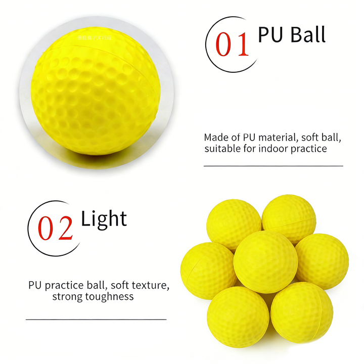 SPP Limited Flight Foam Golf Practice Balls 42mm - Realistic Feel Durable for Backyard Indoor Outdoor Practice
