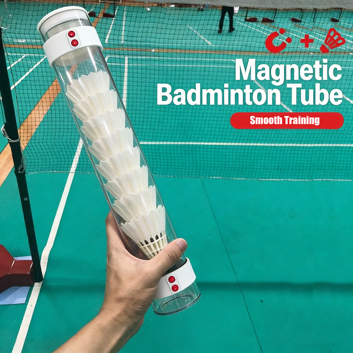 SPP Magnetic Badminton Shuttlecock Holder Tube - Portable & Secure Shuttlecock Organizer for Backyard, PE Class, Park, Gym