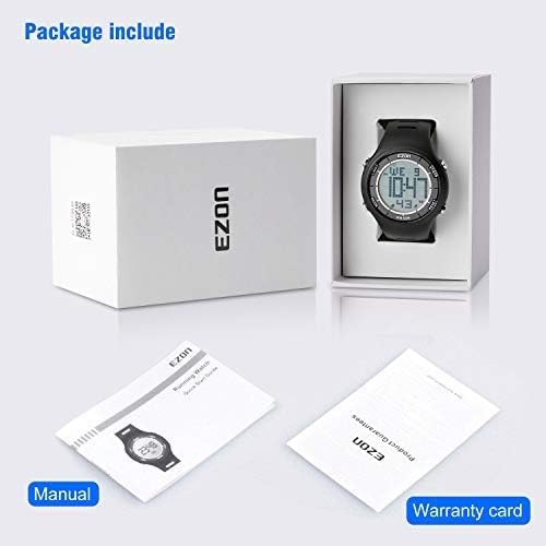 EZON 5ATM Waterproof Digital Sports Watch – Pedometer,  Tracker, Stopwatch, Fitness Watch L008