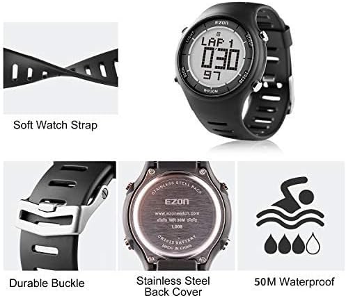 EZON 5ATM Waterproof Digital Sports Watch – Pedometer,  Tracker, Stopwatch, Fitness Watch L008