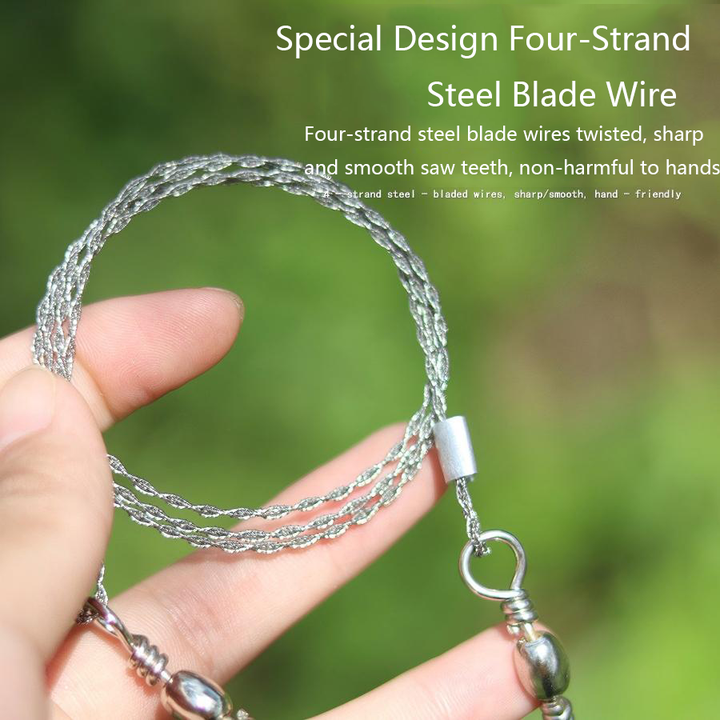 Portable Loop Survival Wire Saw - 4-Strand Steel Chain Saw for Outdoor Emergency (OPP Packaged)