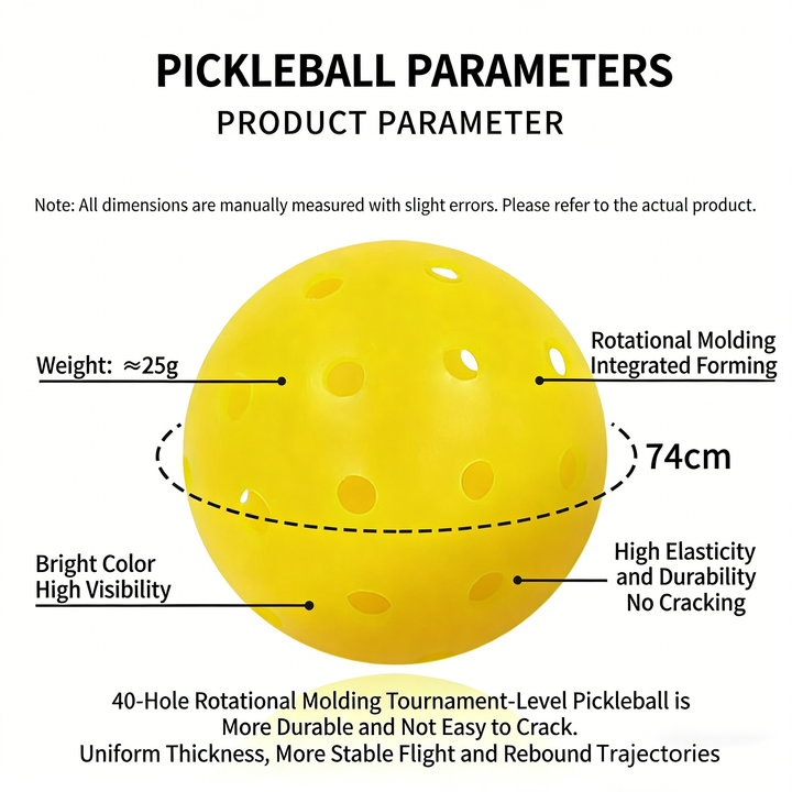 SPP 40-Hole Rotomolded One-Piece Pickleball - Tournament-Grade with Smooth Surface & Uniform Structure