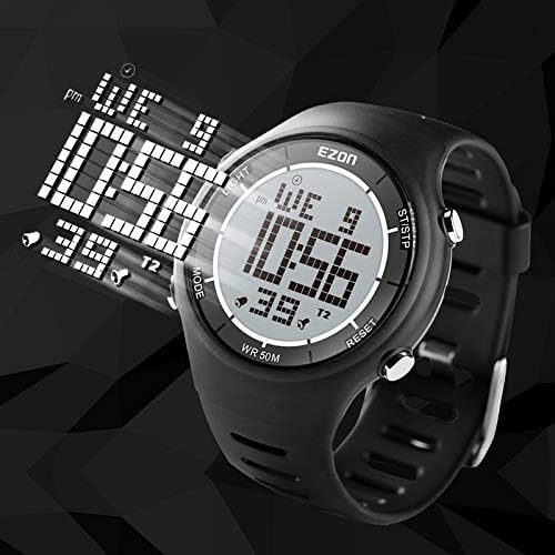 EZON 5ATM Waterproof Digital Sports Watch – Pedometer,  Tracker, Stopwatch, Fitness Watch L008