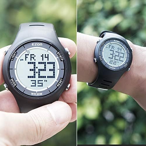 EZON 5ATM Waterproof Digital Sports Watch – Pedometer,  Tracker, Stopwatch, Fitness Watch L008