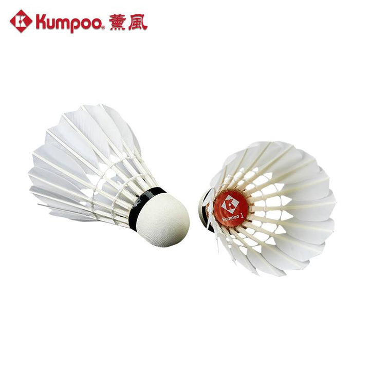 KUMPOO 12 PCS NO.1 Badminton Goose Feather Badminton Shuttlecock