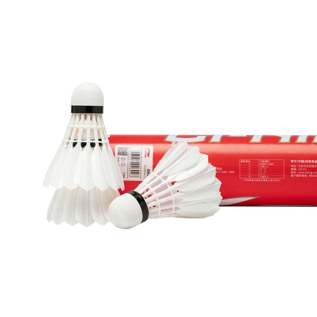 Li Ning 12 PCS G600 Badminton Goose Feather Badminton Shuttlecock