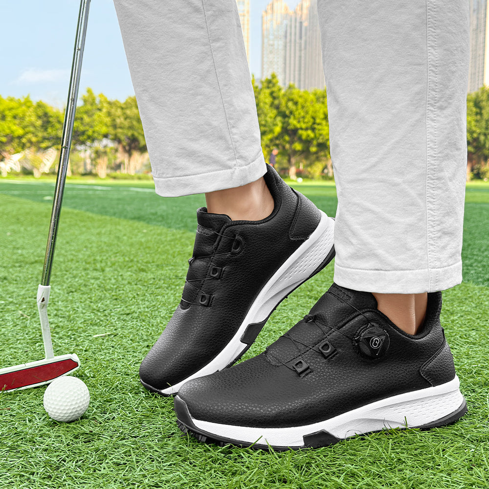 KSOKGOF Universal Golf Shoes for Men and Women, Comfortable Golf Sneakers with Strong Grip, Outstanding Traction &amp; Superior Stability, Black G8001