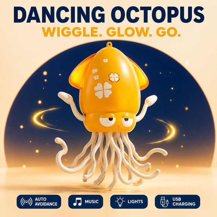 Viral Dancing Squid Toy | Auto Obstacle Avoidance Music Light Rechargeable Kids Toy