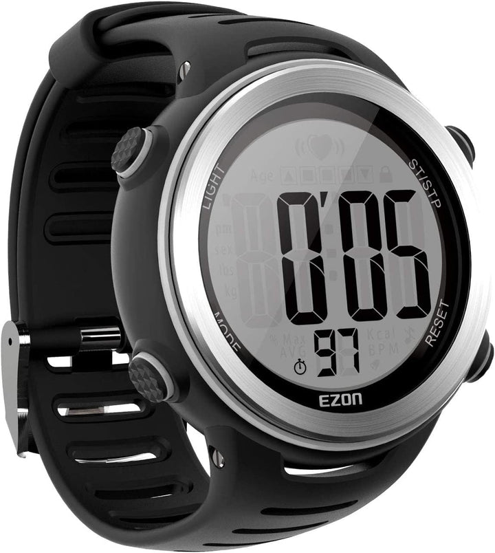EZON T007 Heart Rate Monitor Watch | Waterproof Fitness Tracker with Stopwatch Hourly Chime