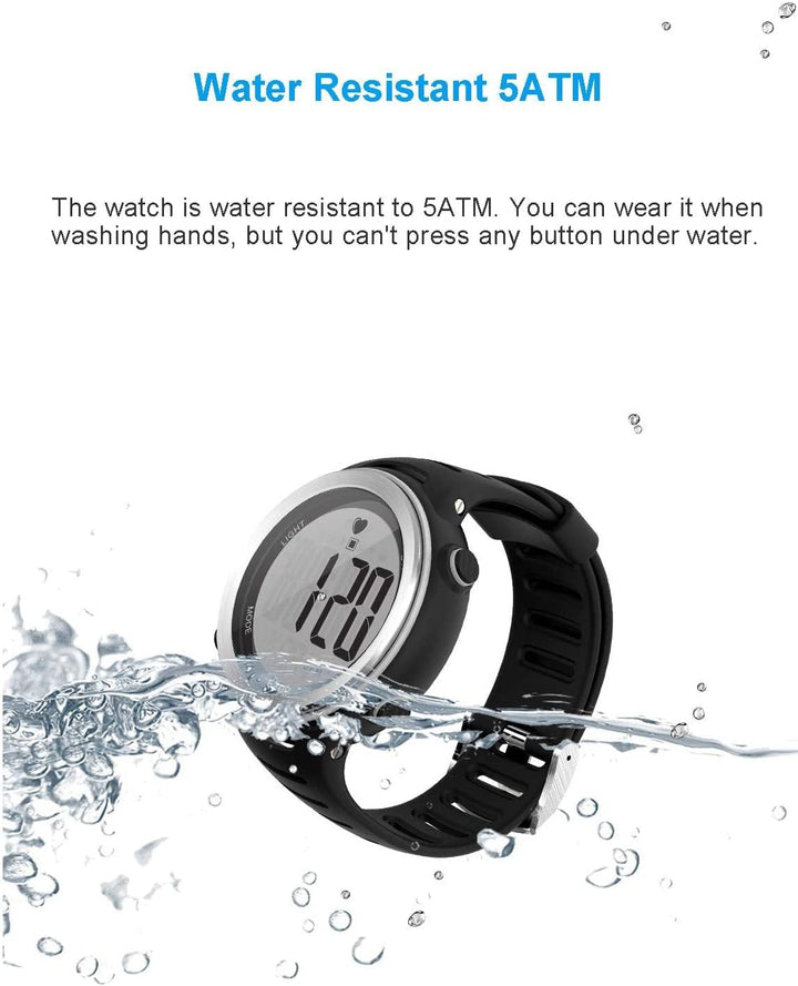 EZON T007 Heart Rate Monitor Watch | Waterproof Fitness Tracker with Stopwatch Hourly Chime