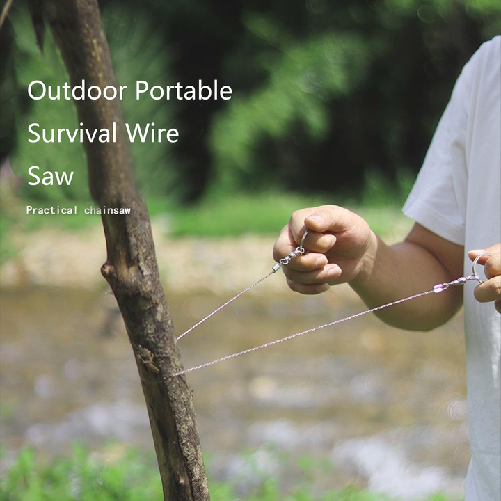 Portable Loop Survival Wire Saw - 4-Strand Steel Chain Saw for Outdoor Emergency (OPP Packaged)