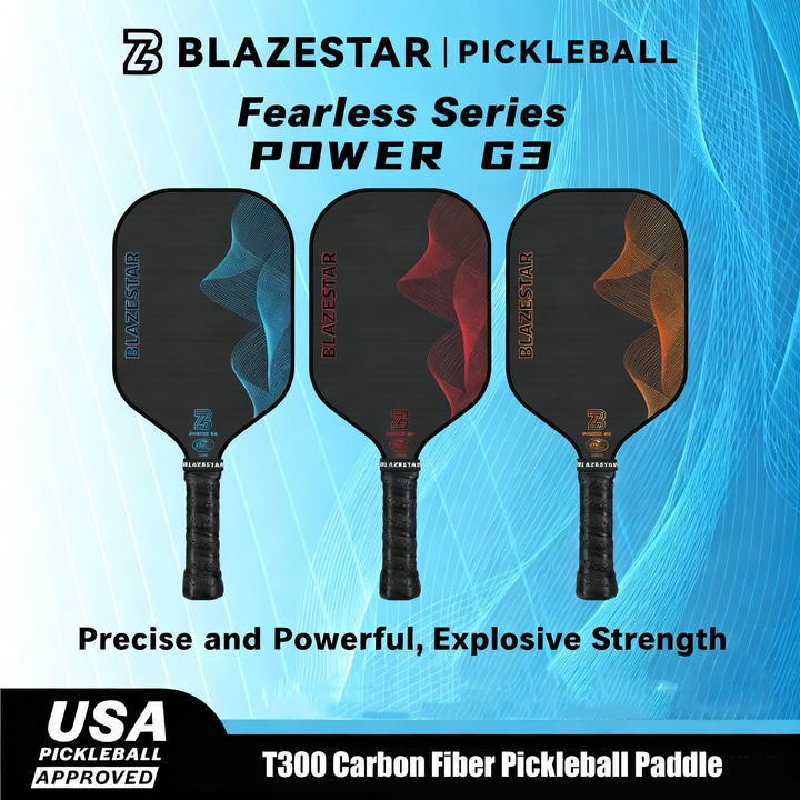 BLAZESTAR T300 Carbon Fiber Pickleball Paddle – Professional Tournament & Training Paddle