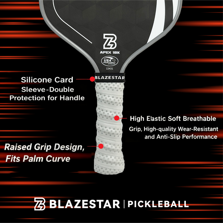BLAZESTAR Professional Pickleball Paddle Peak Series 16mm 18K Carbon Fiber T700