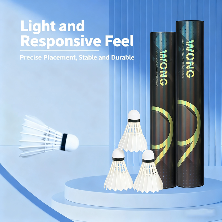 WONG 12 PCS 09 Badminton Duck Feather Badminton Shuttlecock